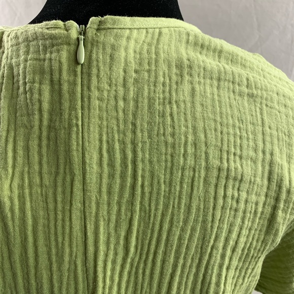 Cotton Plunging Neck Ruffle Hem Dress - Picture 10 of 10